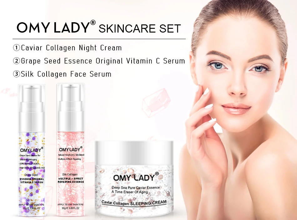 OMY LADY Шелковая коллагеновая Сыворотка для лица, сужение пор, ремонт, анти старение Отбеливание, ремонт, усадочная подтяжка пор, твердый уход за кожей