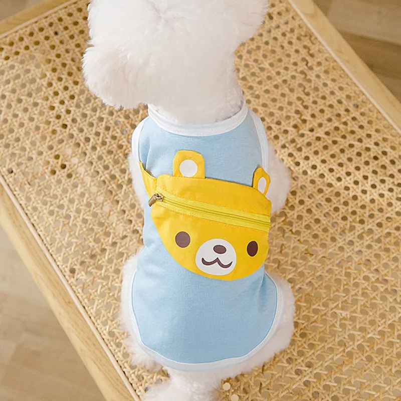 

Spring/Summer Pet Cartoon Dog Clothes Sleeveless Vest Small Medium-sized Dog Shirt Pet Dog Accessories