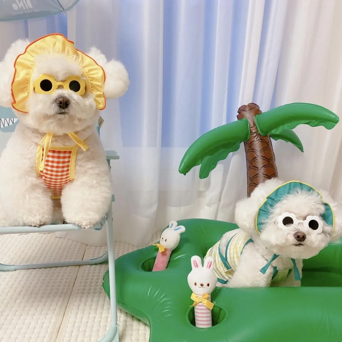 Милые солнцезащитные очки для собак кошек в форме сердца с подсолнухами пуделя