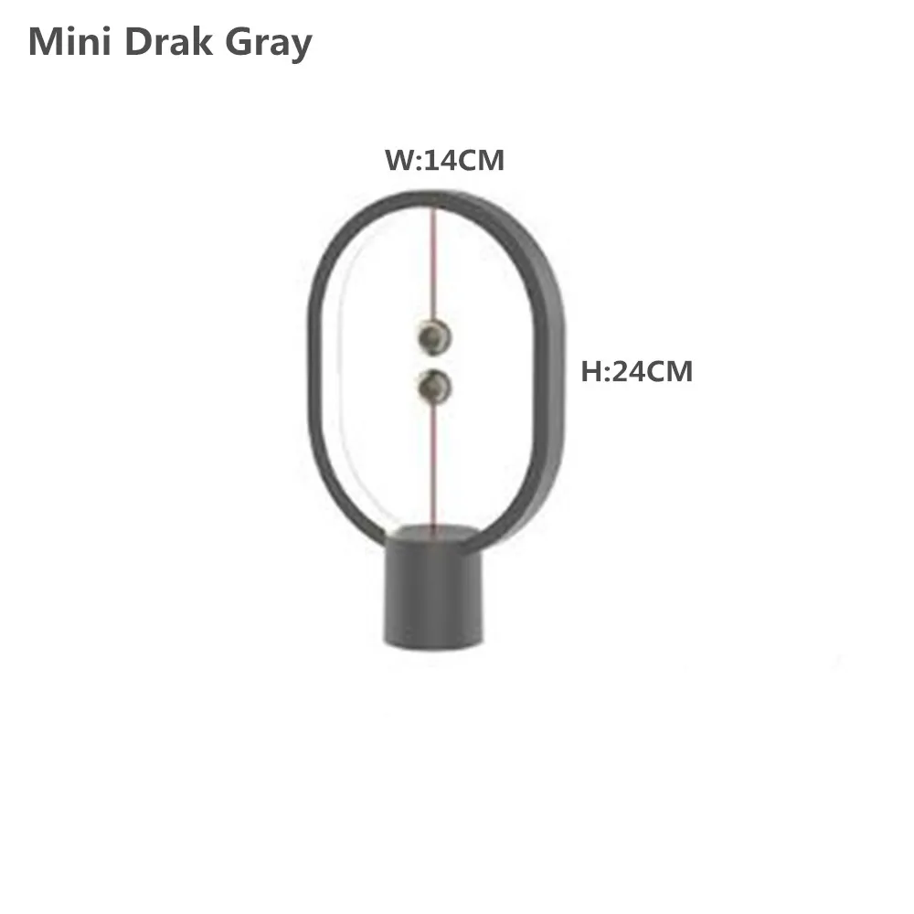dark gray Новейший тип-c USB питанием от эллипса Магнитный Средний воздушный переключатель ночной Светильник Мини Heng Balance светодиодный настольный светильник офисный домашний декор - Испускаемый цвет: dark gray