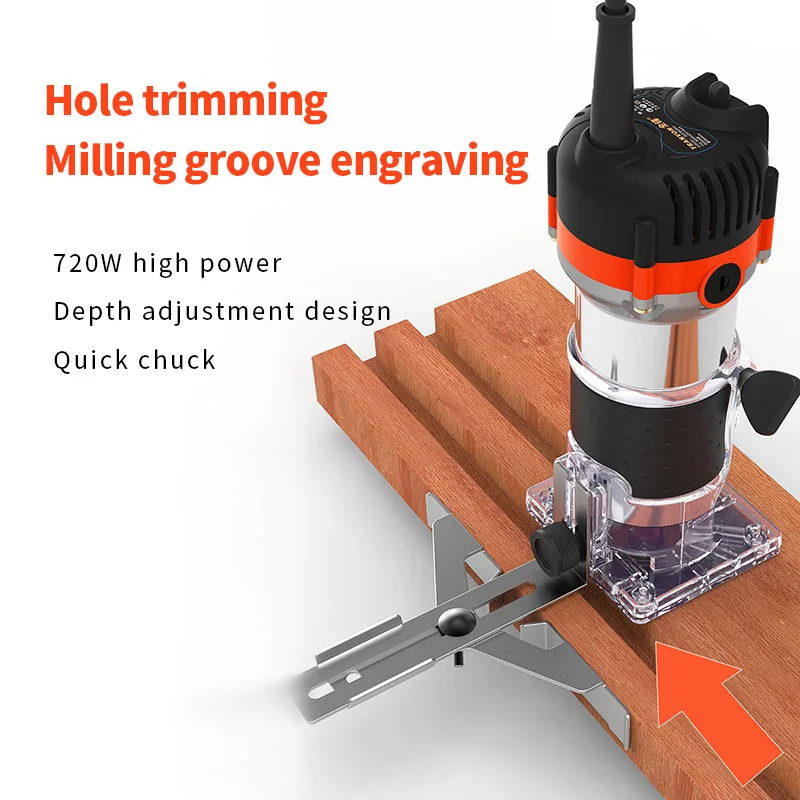 

800w 30000rpm Wood Router Tool Combo Kit Electric Woodworking Machines Power Carpentry Manual Trimmer Tools With Milling Cutter