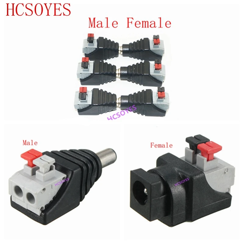 

5pairs DC Male Female connector 2.1*5.5mm DC Power Jack Adapter Plug Connector for 3528/5050/5730 single color led strip