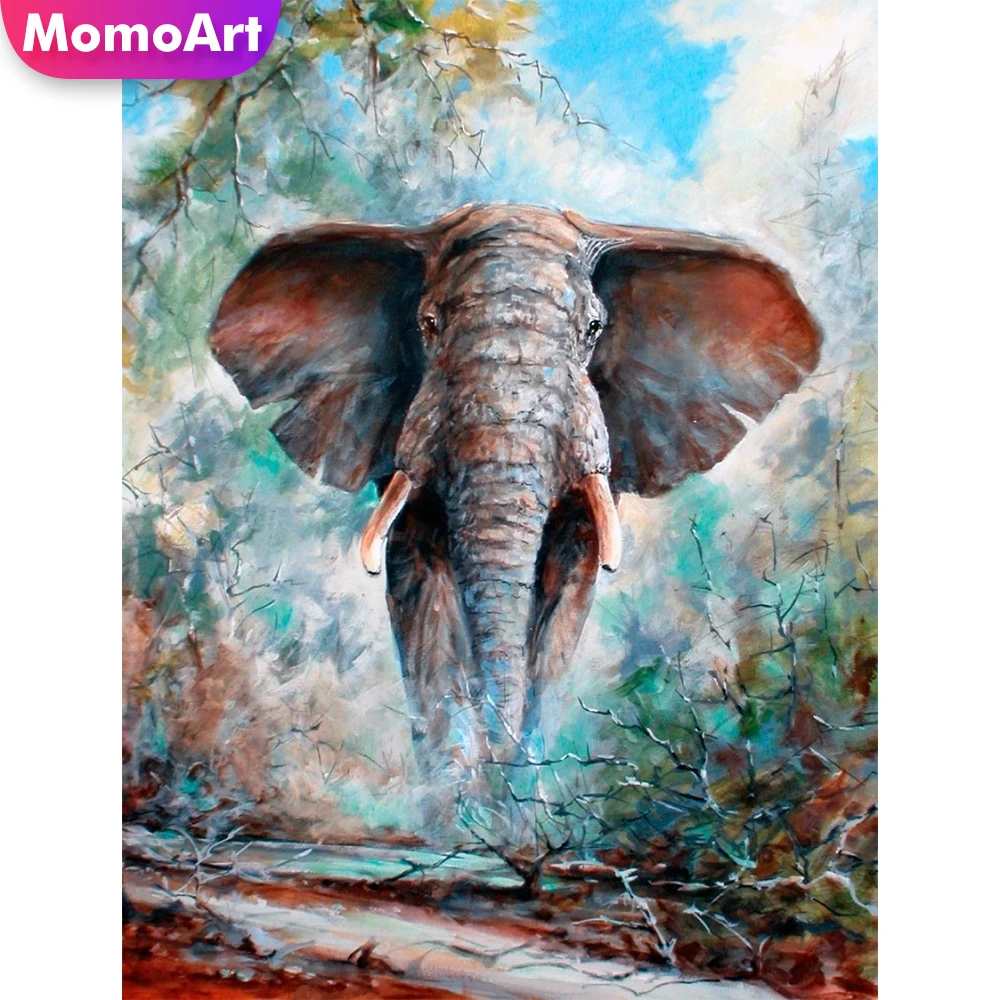 

MomoArt Алмазная вышивка, слон, алмазная живопись, животное, полная выкладка, картина стразы, мозаика, искусство «сделай сам», Декор для дома