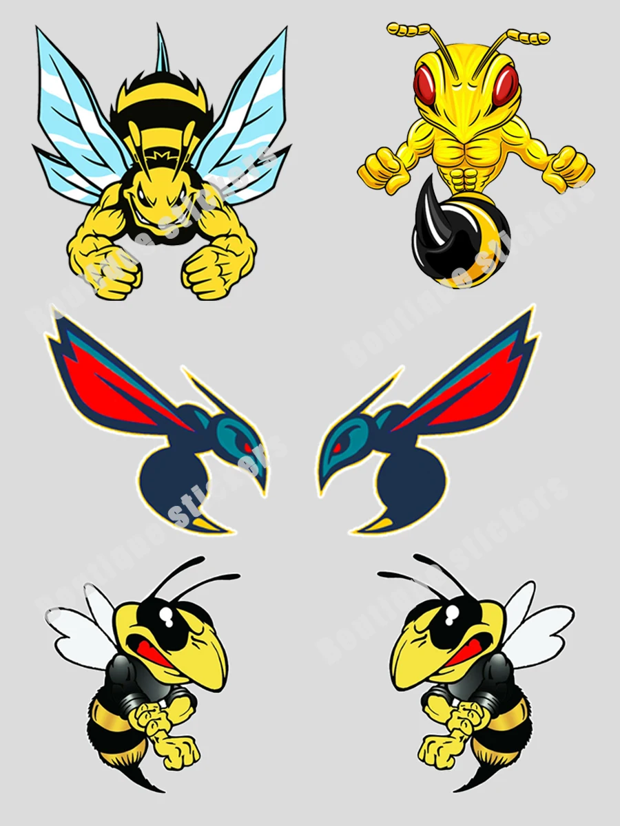 Милая пара фотоэлементов наклейки с колибри злыми ядовитыми пчелами из ПВХ для