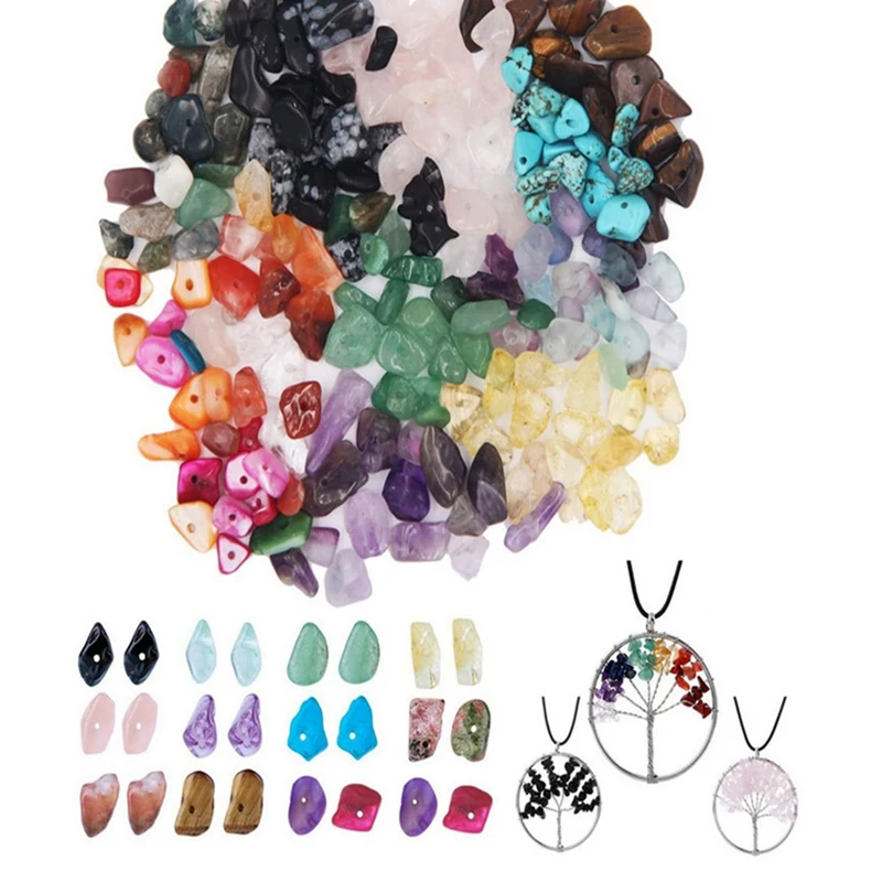 

15 Grid Natural Gravel Box, Irregular Diy Jewelry Accessories Set, Hand Tool Box 18cm x 11cm x 3cm