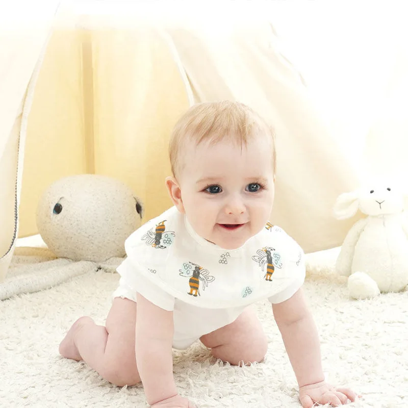 

Baby Bib Six-layer Gauze Baby Products 360-degree Rotating Absorbent Infant Saliva Towel Children's Bibs Newborn Nursing Towel