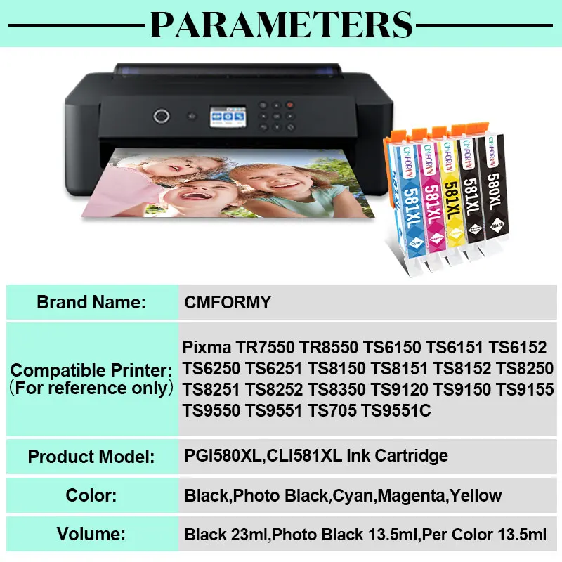 Комплект чернил для принтера Canon Pixma TS8150 TS8151 TS8152 2 шт. PGI-580XL PGI 580 XL | Компьютеры и