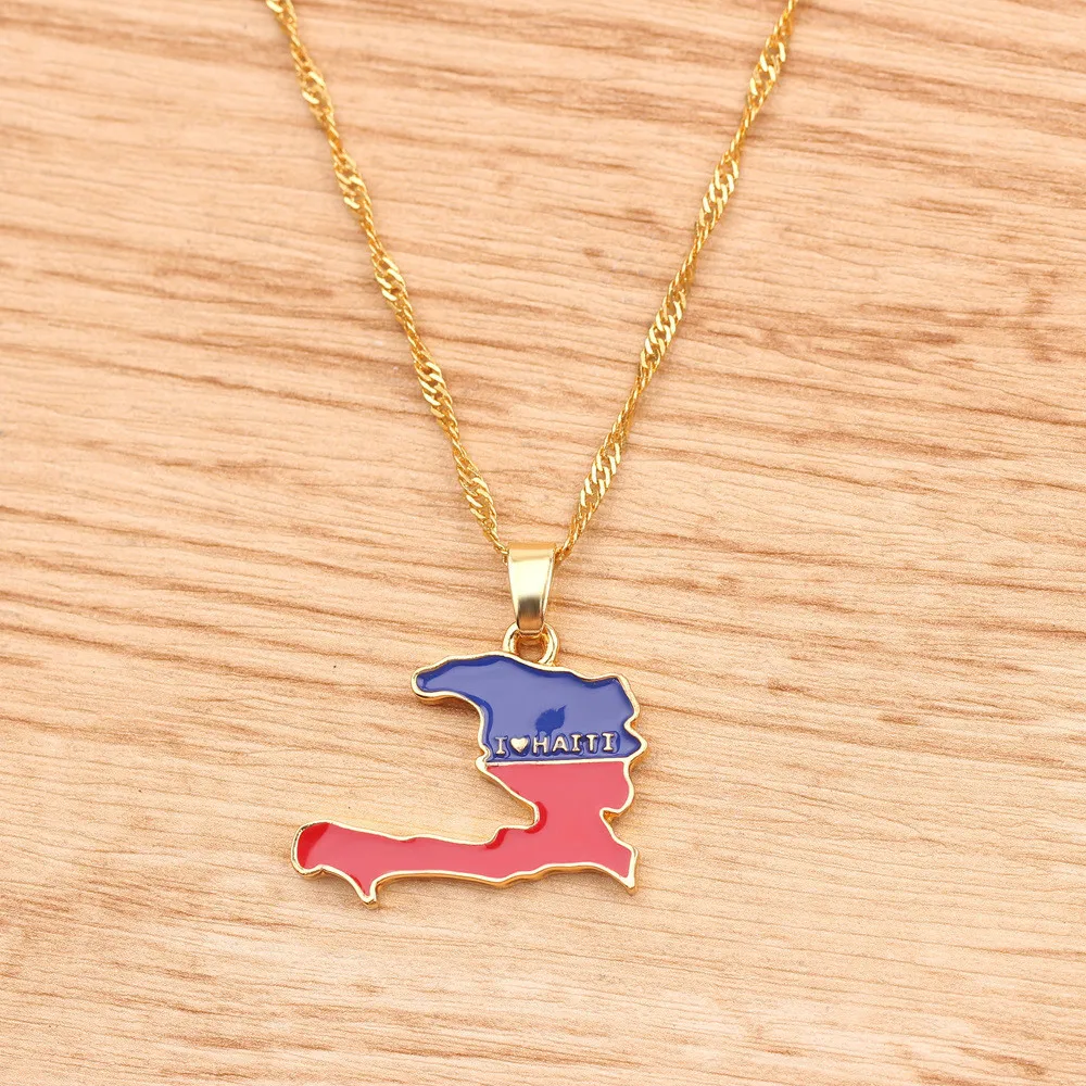 1PCS POP Country Map Flag Necklace Africa Guinea Ghana Liberia Undersea Jamaica South Congo Honduras Pendant Chain Colier | Украшения и