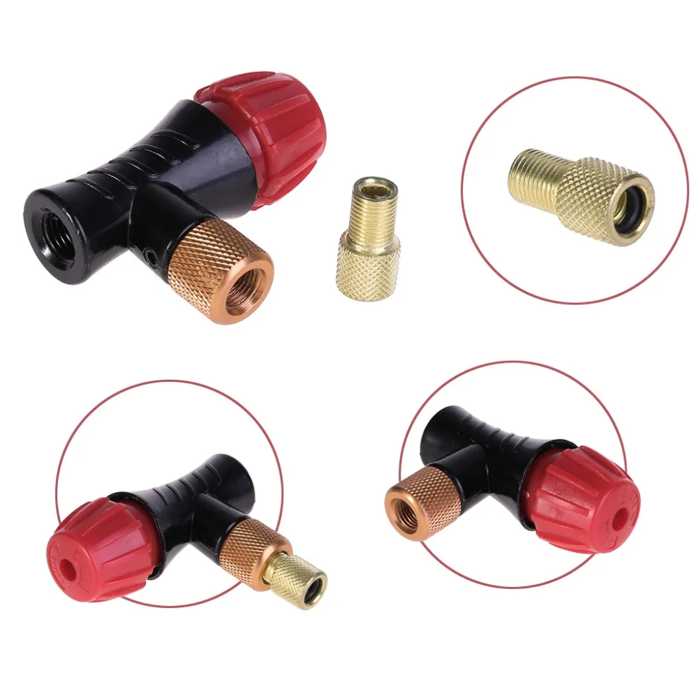 

Bicycle Inflator Head Compatible For Presta Schrader Valve CO2 Pump Accessories