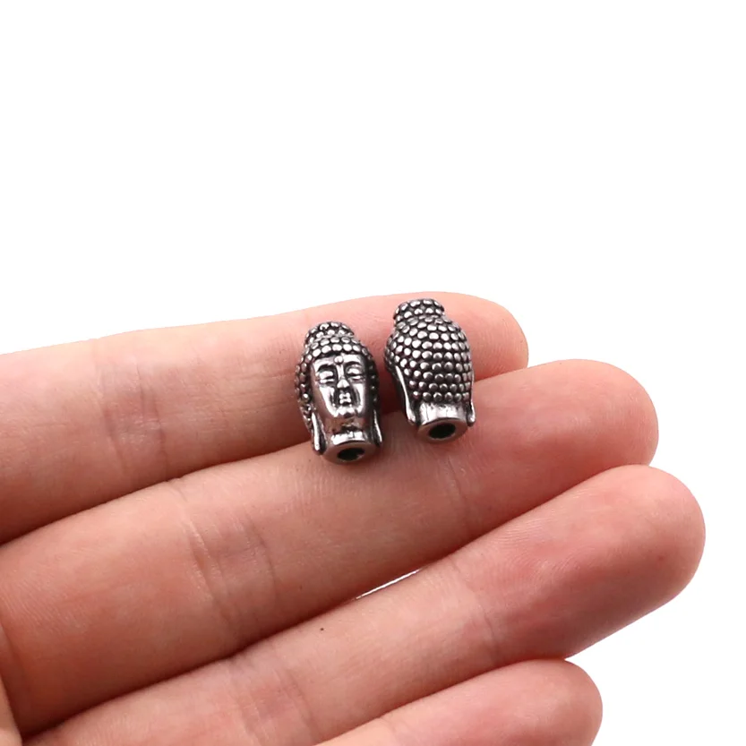 1 шт./лот 2 мм кольцо из нержавеющей стали с подвеской в виде головы Будды для