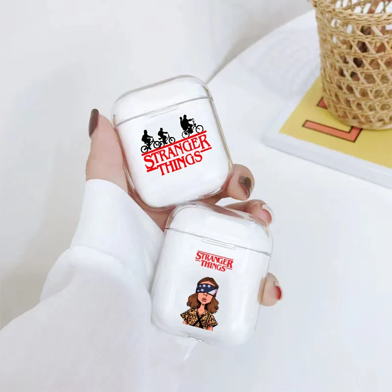 

Fashion Stranger-Things Transparent Earphone Case For Apple AirPods 1 2 Clear Soft Protective Cover For airpod 2