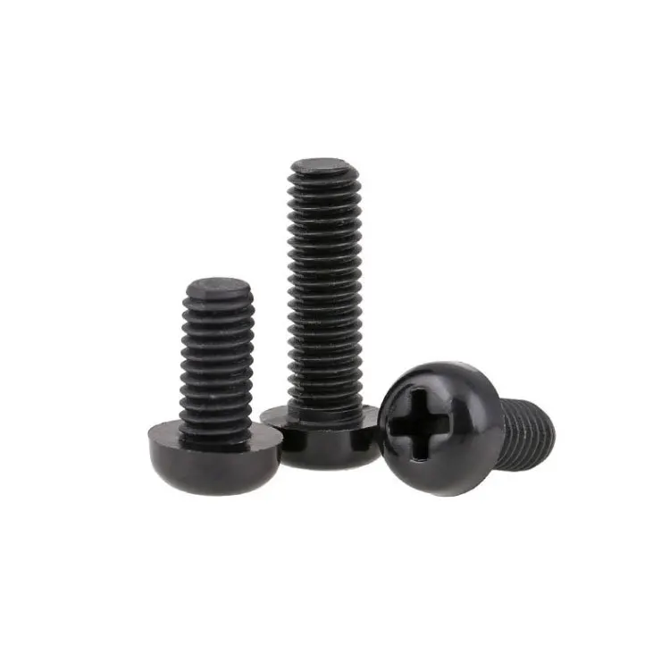 10 шт./лот пластиковый нейлоновый винт с круглой головкой черный цилиндрической