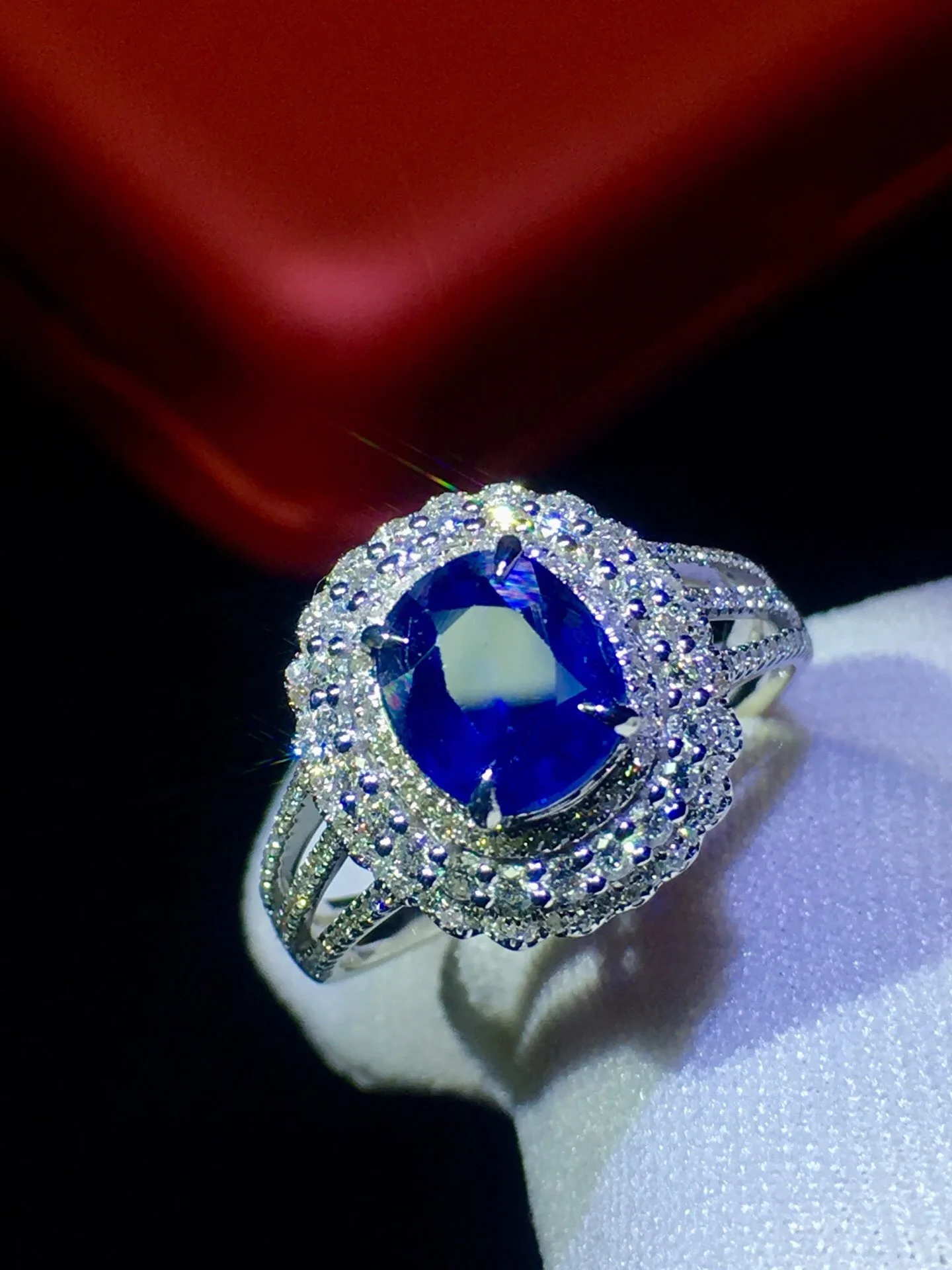 820 натуральное 18 к белое золото 100% ненагреваемое драгоценные камни 1 89ct сапфиры