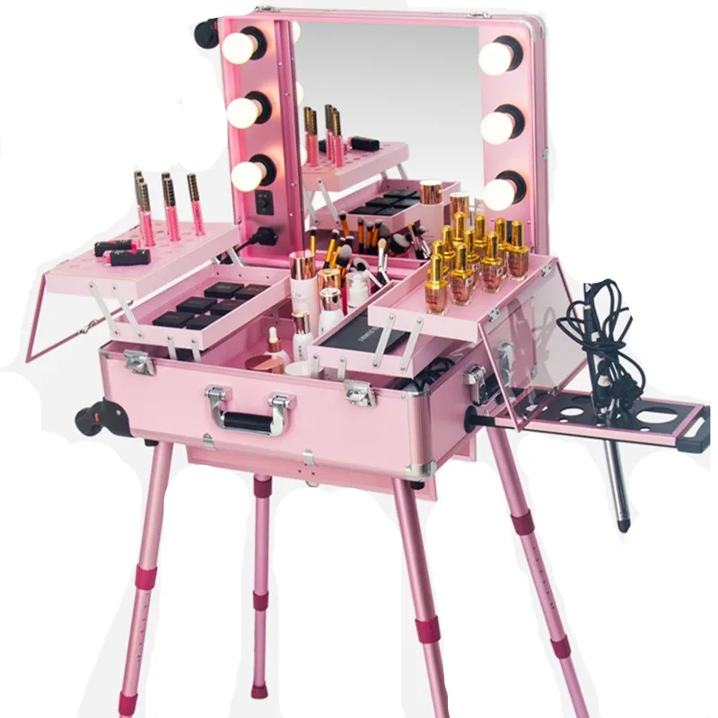 

New Arrival Commercial Makeup Artist Case Large Capacity Professional Beauty Tattoo Tools Cosmetic Case With Bluetooth Speaker