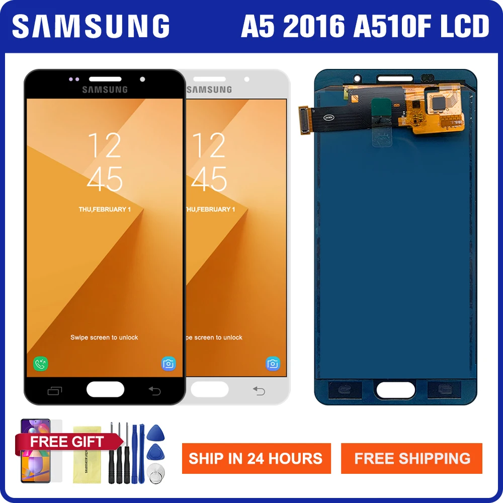 ЖК-экран 5 2 дюйма для Samsung Galaxy A5 2016 ЖК-дисплей сенсорный экран с рамкой в сборе A510