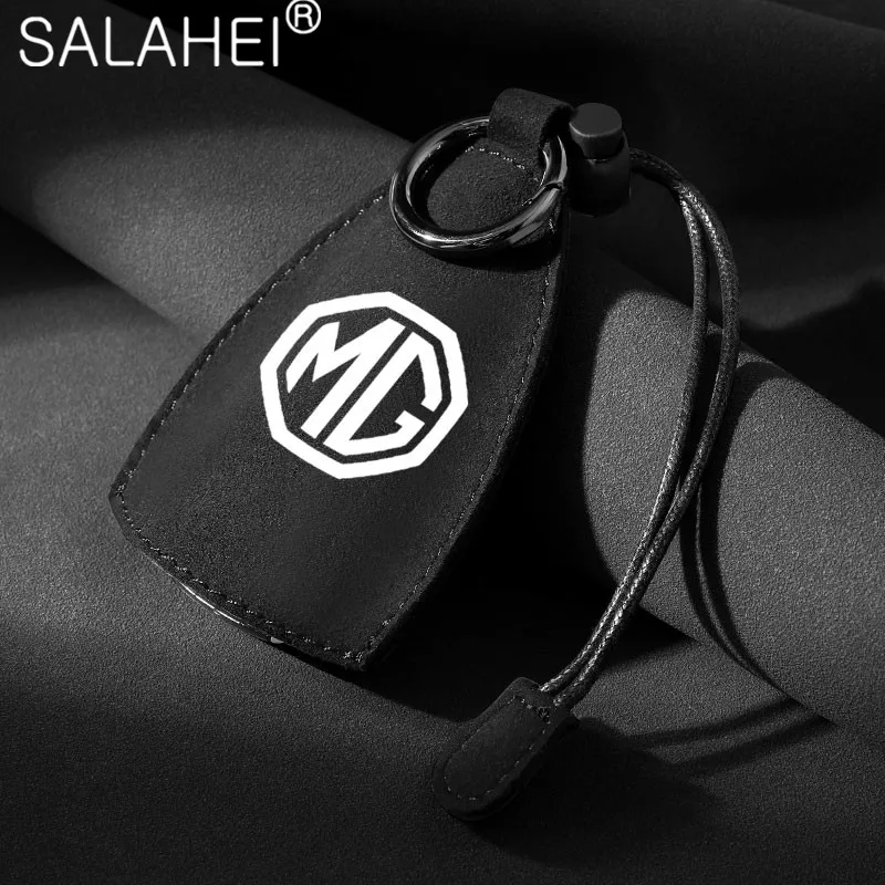 

Best Price New Suede Leather Universal Car Key Case Cover For MG 6 350 42 550 ZT 7 ZS HS GS 3 TF 5 RX5 ZR GT Morris Garages