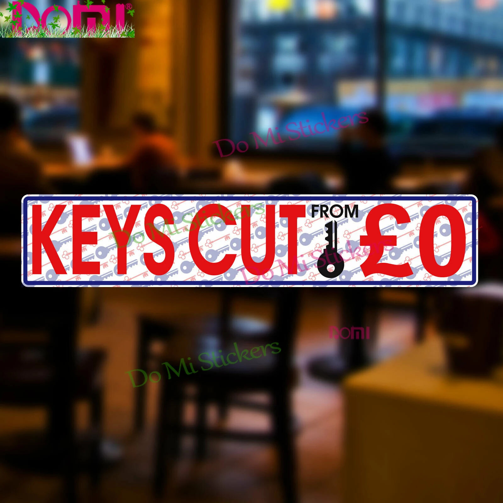

Personalised Price Key Cutting Sign Advertising Window Wall Sign Sticker Decal