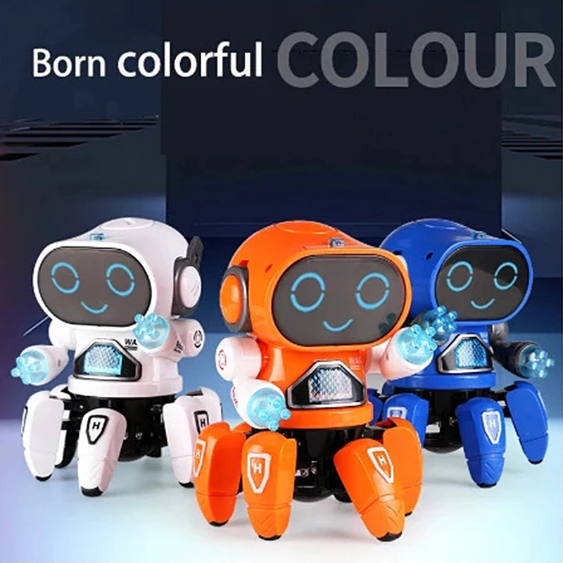

2021 NEW RC Robot Smart Dancing Robot Electronic Six-Claw Dance Included LED Music Education Toys Birthday Gift For Children Kid