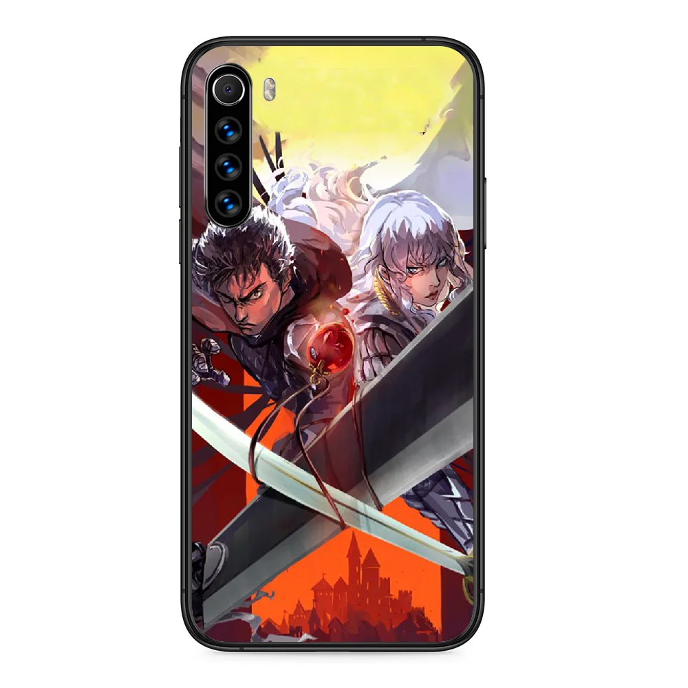 Чехол berserk для телефона Xiaomi Redmi Note 4A 4X 5 6 6A 7 7A 8 8A 4 5A 8T Plus Pro черный водонепроницаемый