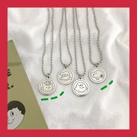 cute ins simple round harajuku style creative girl heart necklace net red clay cool necklace jump di couple accessories