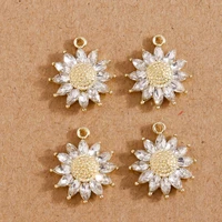 4pcs 1518mm alloy crystal flower charms for jewelry making diy fashion necklaces drop earrings pendant handmade jewelry finding