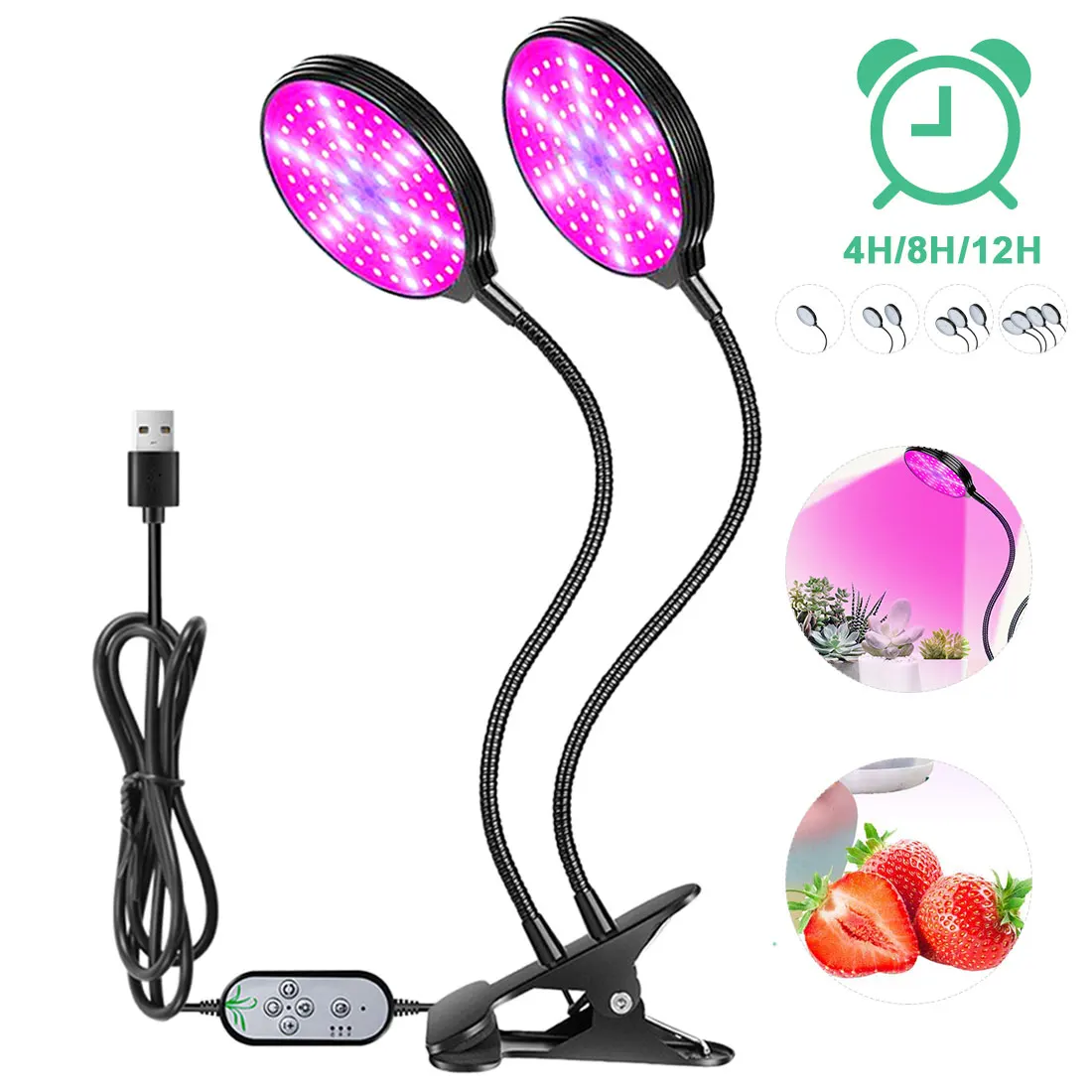 

Full Spectrum Phytolamps DC5V USB LED Grow Light with Timer 15W 30W 45W 60W Desktop Clip Phyto Lamps for Plants Flowers Grow Box