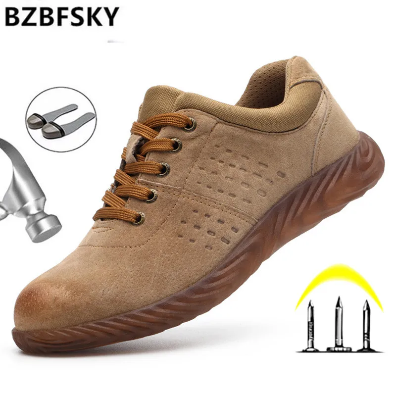 

Men Boots Outdoor Indestructible Shoes Steel Toe Work Safety Boot Anti-puncture Safety Shoes Work Boot Male Shoes Adult Sneakers