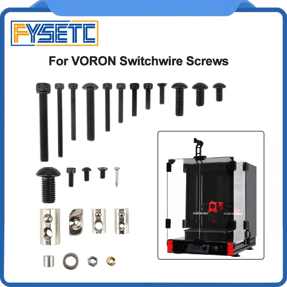 

Фиксаторы FYSETC Voron для 3D-принтера, обновленные винты и гайки для ворона, полный комплект винтов для 3D-принтера