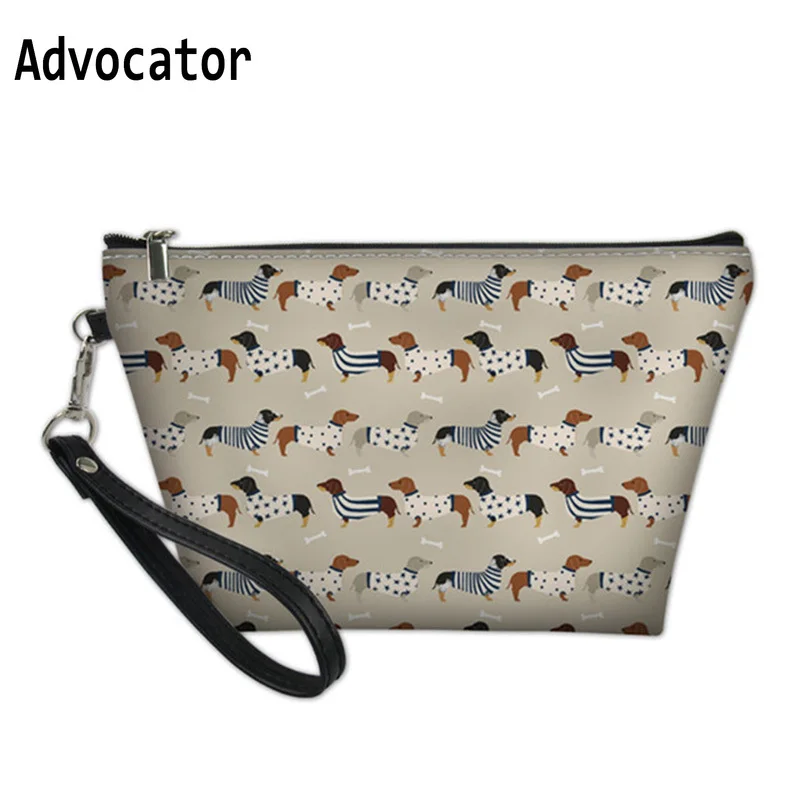 

ADVOCATOR Dachshund Pattern Women Cosmetic Bag for Make Up Ladies Girls Outdoor Travel Storage Bag for Storage Pouch Necessaries