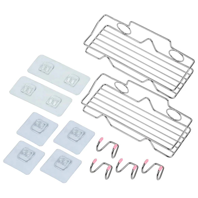 Горячая Распродажа 2 Pack Душ Caddy сильный клей для ванной душ полка комбо Органайзер