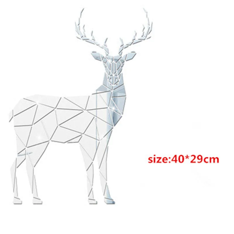 Скандинавские Животные Олень акриловые зеркальные настенные стикеры 3D олень