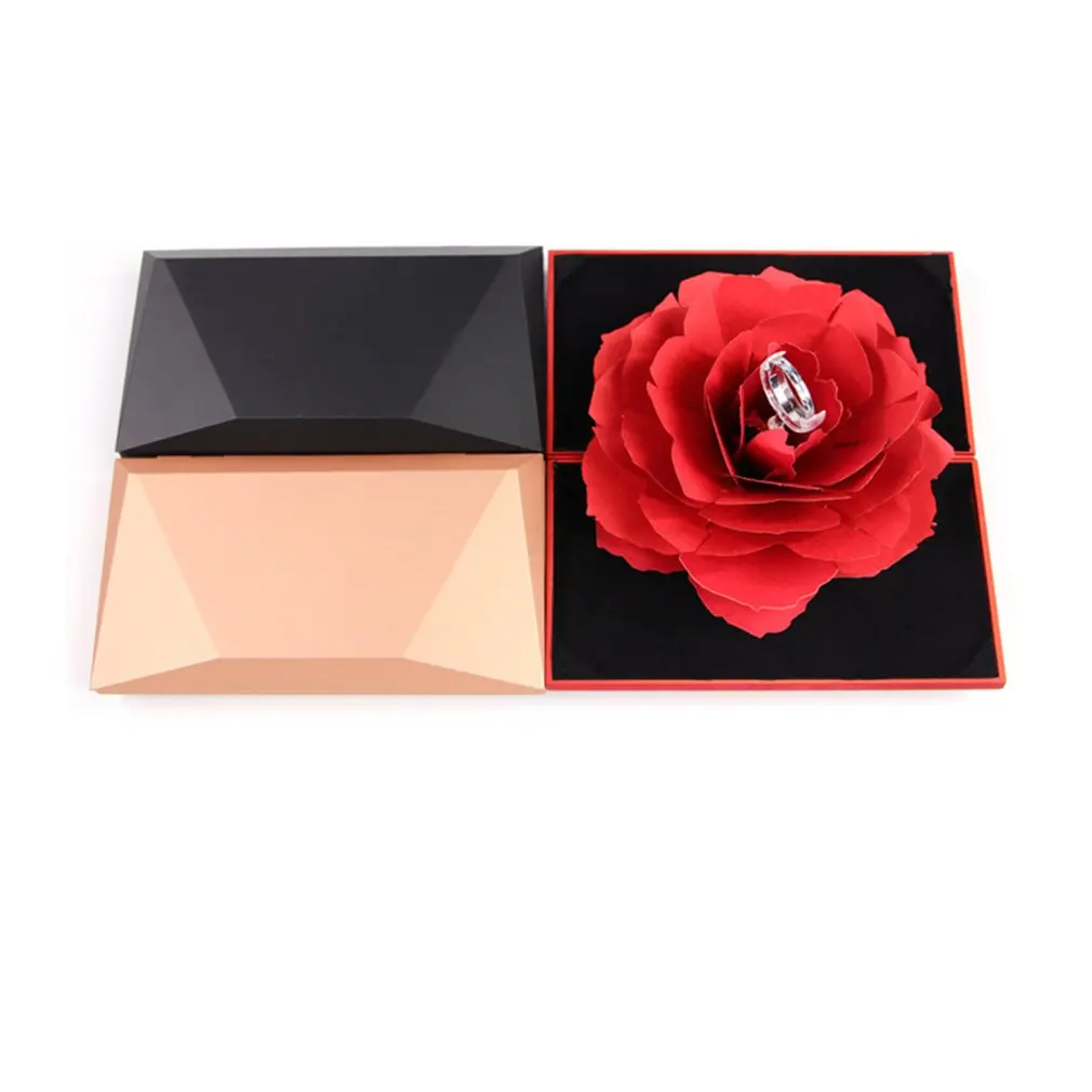 Новинка 2020 Новое складное кольцо коробка вращающаяся Роза день рождения День