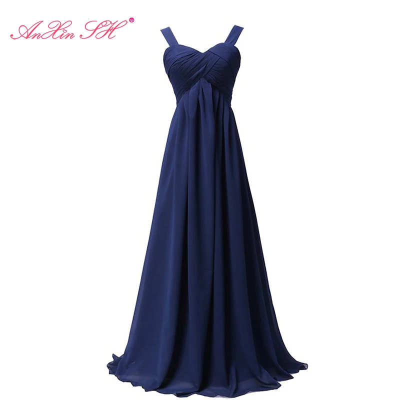 

Женское длинное шифоновое платье AnXin SH, темно-синее винтажное платье подружки невесты на тонких бретельках, белое, красное, синее милое плат...