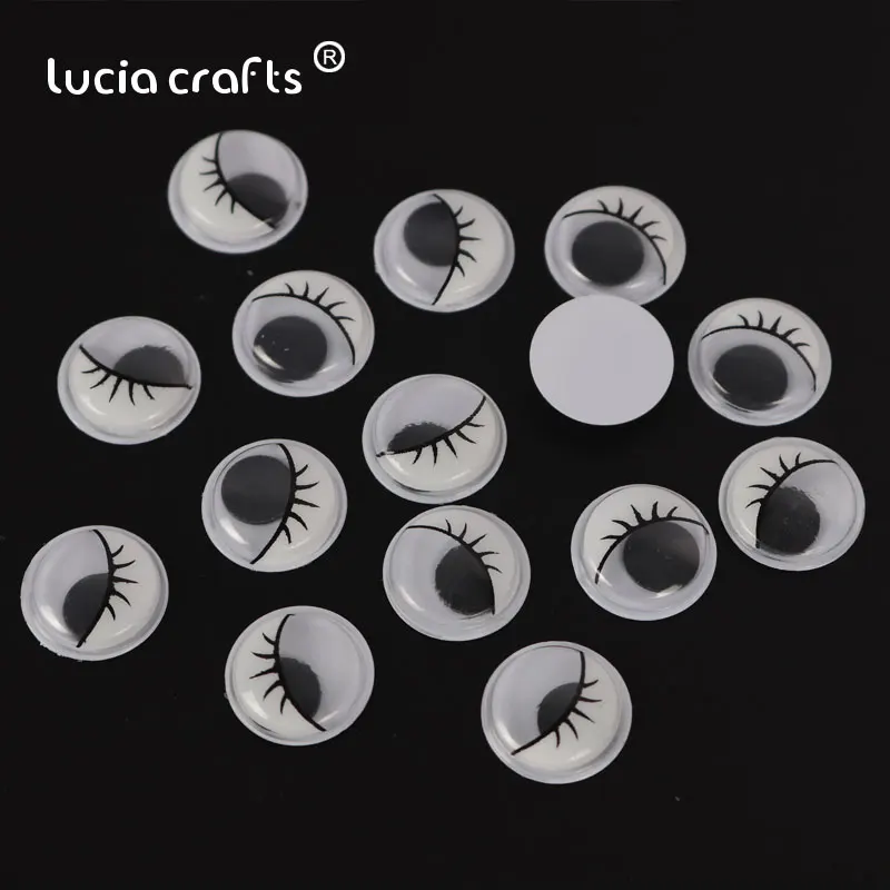 Lucia crafts 10 мм/15 мм черный белый пластик Googly с изображением глаз и ресниц DIY Art для
