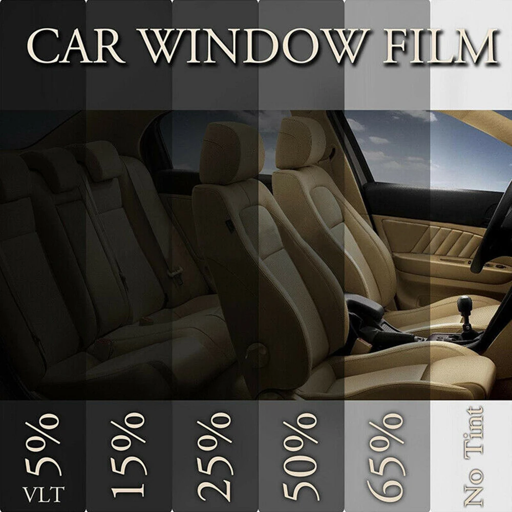 100x50cm Professional Uncut Glass Sunshade Sticker Film 5% VLT Car Window Tint Dark Smoke Black Film Auto Accessories images - 6