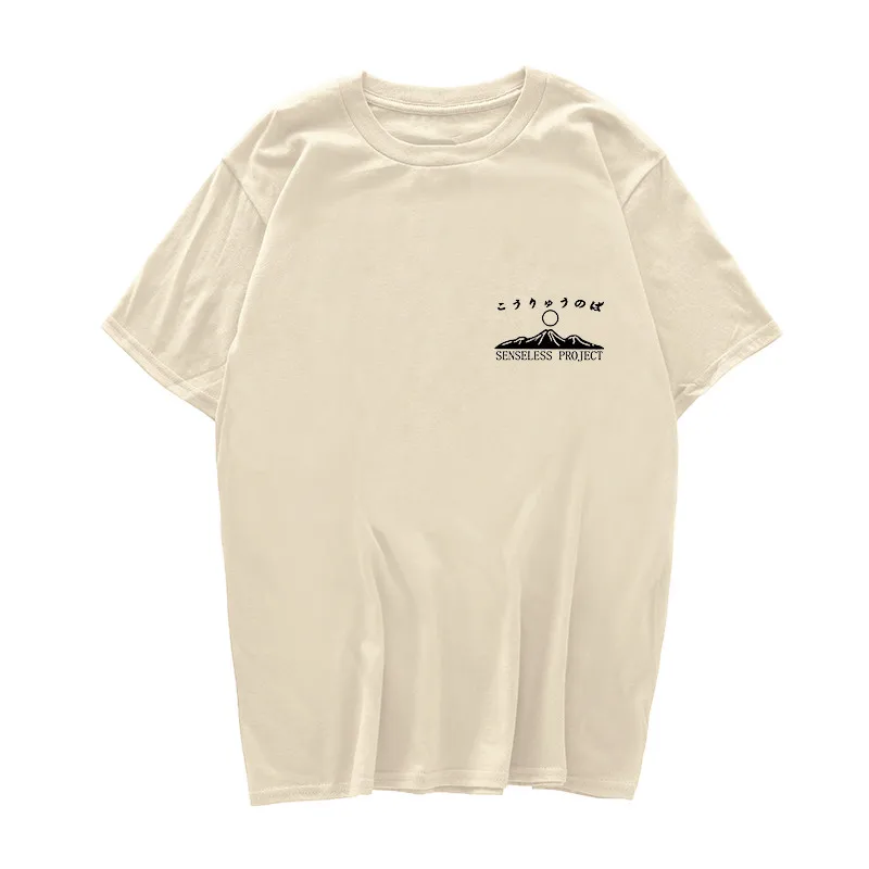 Футболка в японском стиле Харадзюку 100% хлопок летняя футболка хип-хоп с