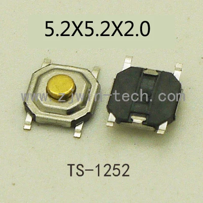 

Reel Packing 1000PCS 5.2x5.2MM Series SMT 4PIN Metal Tactical Push Button Switch Tact Switch Key button Speaker Audio button ect