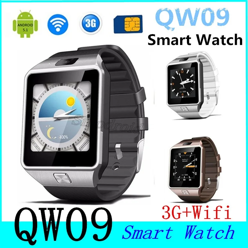 Умные часы QW09 с Bluetooth 5 шт./лот Android 4 3G Wi Fi SIM карта камера шагомер умные наручные