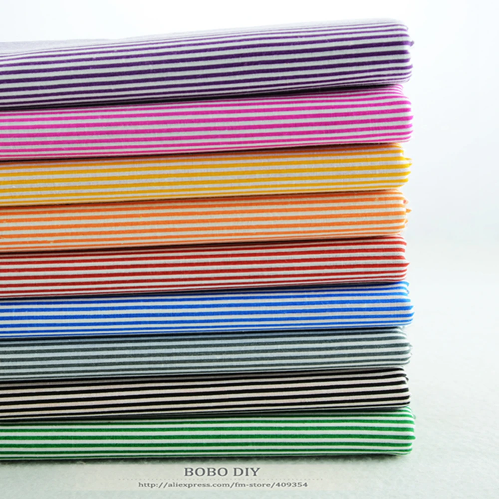 9 цветов 50 см x хлопковый тканевый комплект &quotMust Have Stripe&quot толстый с четвертью