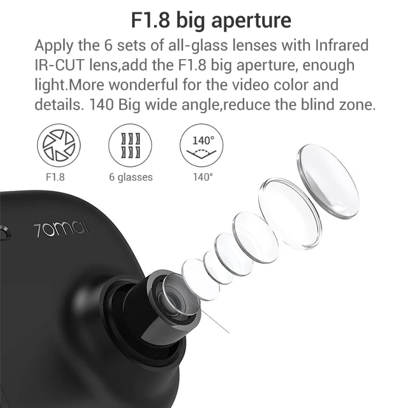 Оригинальный видеорегистратор 70mai с зеркалом заднего вида Wi-Fi 1600P HD 24 часа монитор