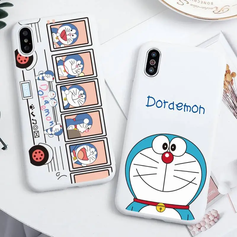 Телефонный чехол Doraemon для iPhone 12 mini 11 Pro Max X XR XS 8 7 6s Plus силиконовые чехлы ярко-белого