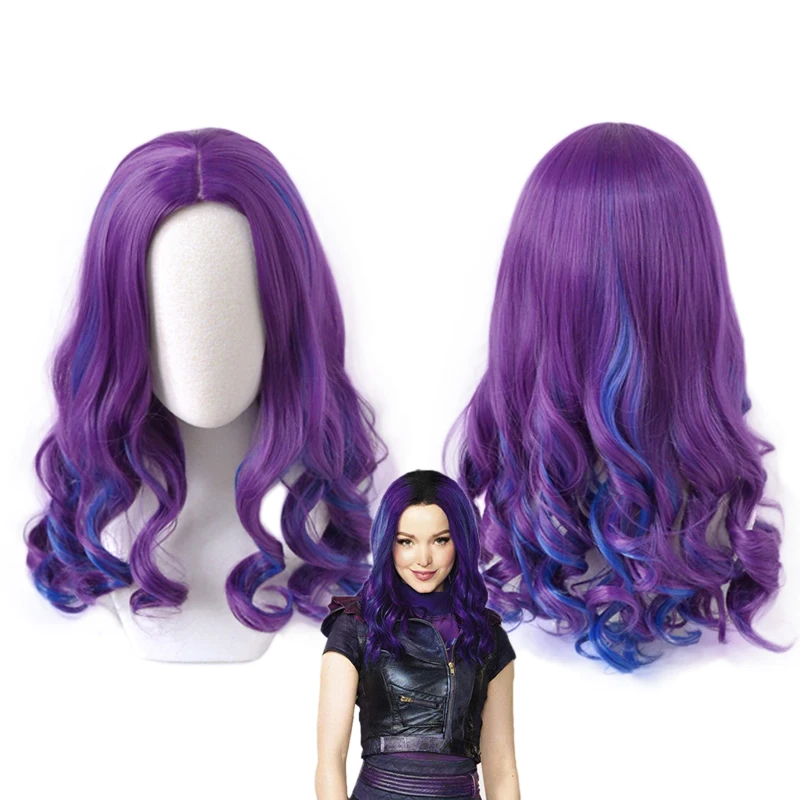 

Mal Wig Cosplay Costume Descendants 3 Heat Resistant Synthetic Hair Women Fashion Curly Wigs