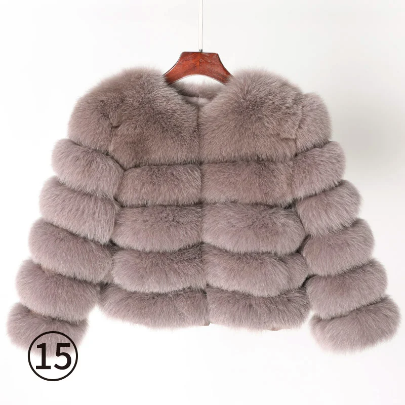 coat 50cm-1 Maomaokong, зимняя новая стильная куртка, женское плотное меховое пальто, куртка из натурального меха енота, высококачественное пальто из меха енота, теплое пальто с круглым вырезом - Цвет: coat 50cm-1