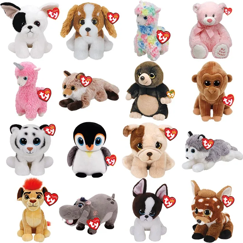 

Ty Beanie Big Eyes Cat Dog Panda Tiger Penguin Monkey Leopard Lion Raccoon Plush Kids Stuffed Animals Toys For Children Gifts