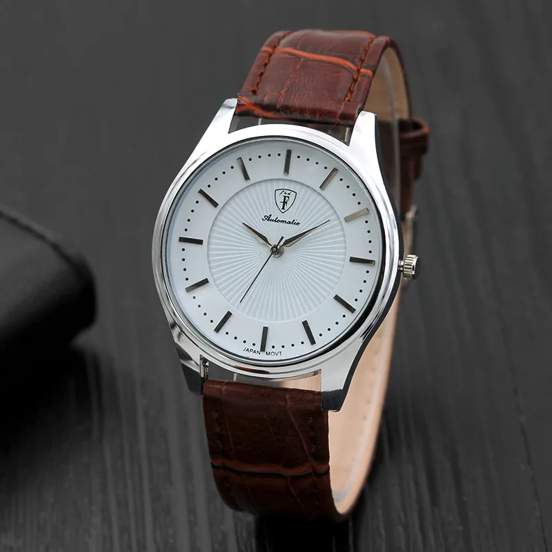 Часы наручные мужские кварцевые с кожаным ремешком брендовые роскошные