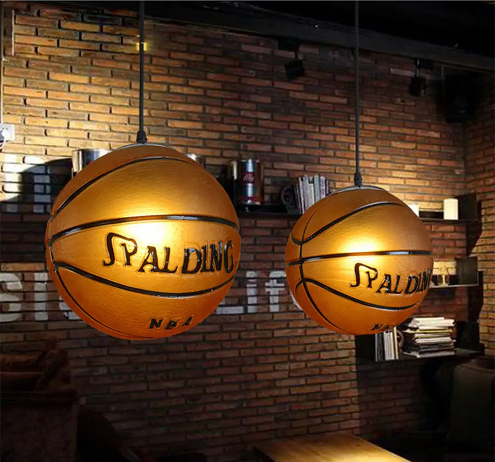 Современная светодиодная Подвесная лампа E27 для баскетбола люстра детской