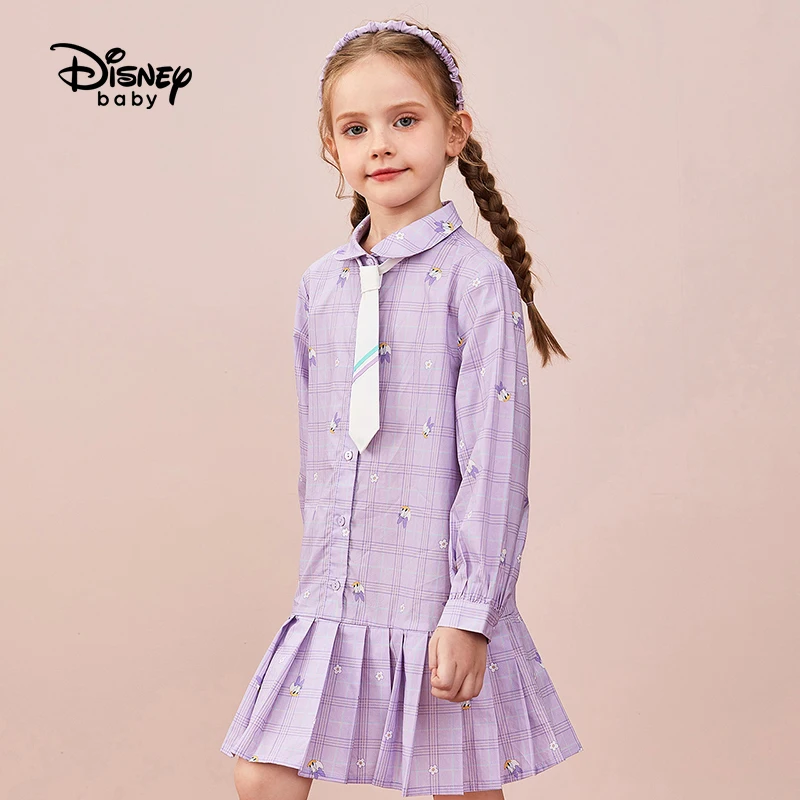 

Демисезонное платье для девочек Disney, юбка в клетку, новинка 2021, модное платье принцессы с кружевными краями, длинные юбки для женщин