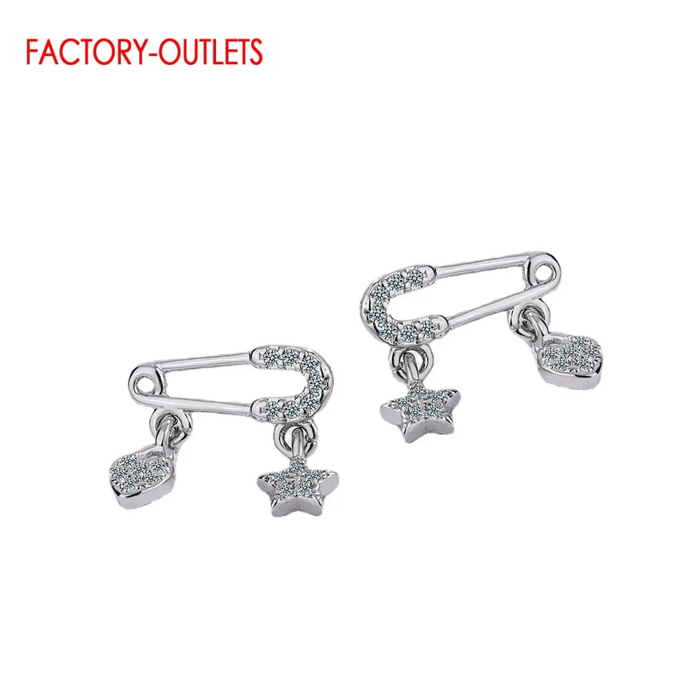 

Vintage Charm Pattern Pin Ear Studs 100% 925 Sterling Silver Lovely Style Stud Earrings For Women Girls Party Jewelry