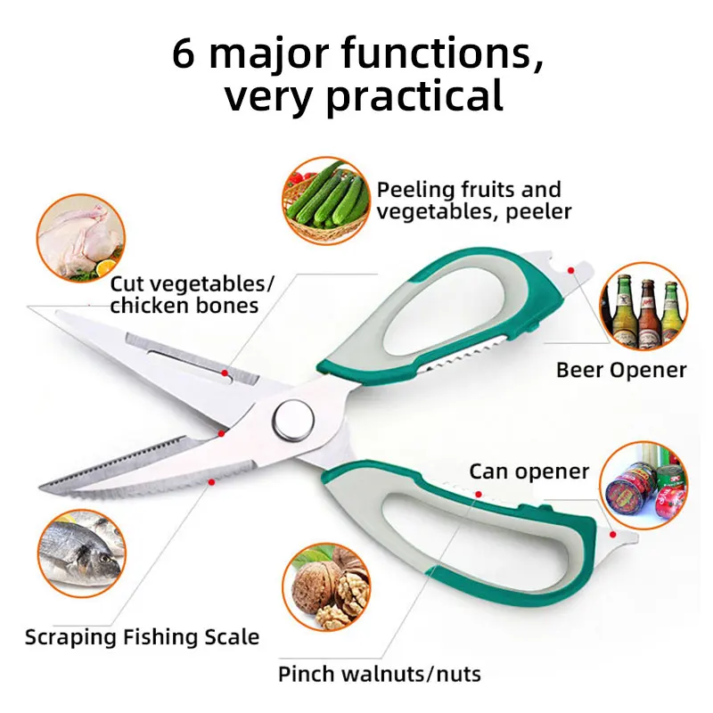 airbell kitchen scissors snack nuts chicken fish scales gadget accessories tool cooking vegetable cutter peeler cans beer opener free global shipping