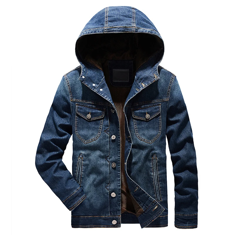 

2021 Spring New Hooded Blouson Jean Homme Good Quality Breathable Abrigos Denim